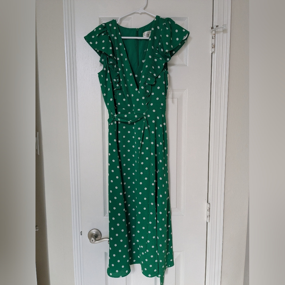 Eliza J Polka Dot Wrap dress